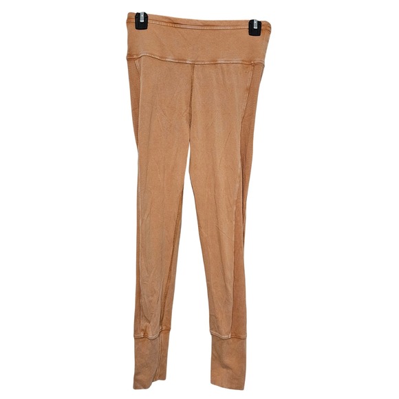 FP Movement by Free People Pants - FreePeople Movement S Camel Wash Seam Leggings Ribbed Waist Athleisure Yoga Gym